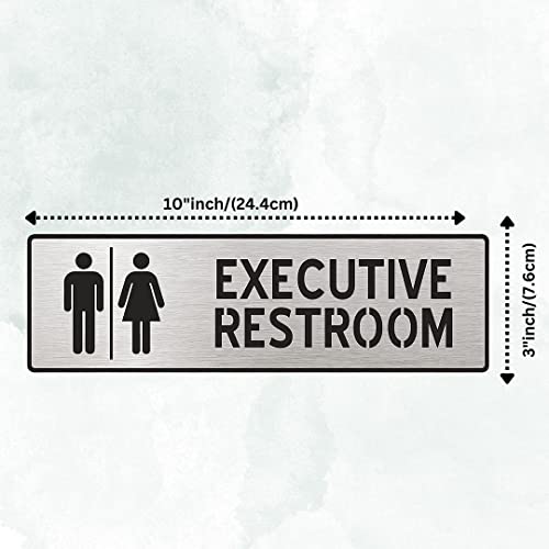 Image of CVANU 1pc Silver Acrylic EXECUTIVE RESTROOM Self-Adhesive Sign Board for Office /Hospital /Cafe Sign Board c81
