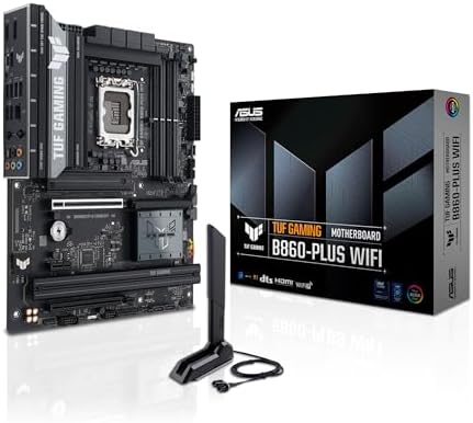 ASUS TUF Gaming B860-PLUS WiFi B860 LGA 1851 mATX Motherboard, Intel Core Ultra Series 2 Ready, Advanced AI PC-Ready, 12+1+2+1 Stages, DDR5,PCIe 5.0, 3X M.2, Wi-Fi 7, 2.5Gb LAN, USB 20Gbps Type-C