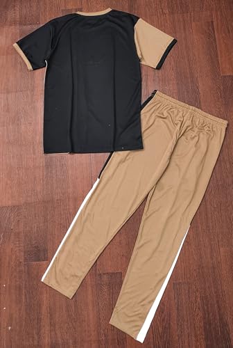 Image of Cotton Blend Night Suit /Summer Suit for Men, Stylish Regular Fit Half Sleeves T-Shirt & Lower Set | Soft Cord-Set Track Suit for Boys | Ideal for Casual Outings, Gym, Workout