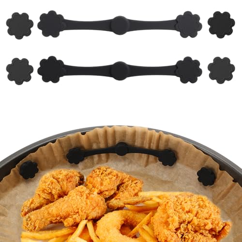 Air Fryer Magnets for Parchment Paper 2 Pcs Magnet Silicone Buckle Air Fryer Accessories for Holding Down Lock Liners Disposable Safely