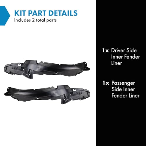 Image of TRQ Inner Fender Liner Set Compatible with 1997-2001 Honda Prelude HO1248115 HO1249115