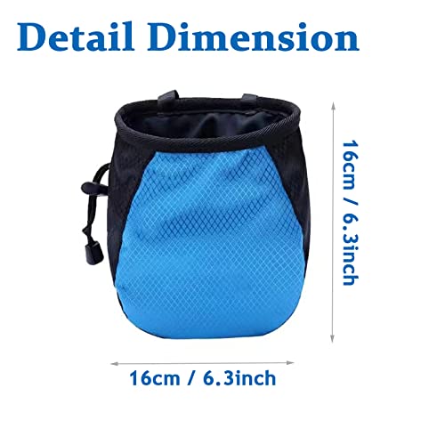 Chalk Bag, Rock Climbing Gear, Bouldering Chalk Bag With Adjustable Waist Belt And Drawstring Closure, Chalk Bag For Weight Lifting, Gym, Climbing, Billiards, Crossfit, Athletics(Blue) #TOP1