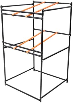 Lawn Mower Display and Storage Rack 3PCS Lawn Mowers Storage 330LB Load Capacity Black&Orange Color