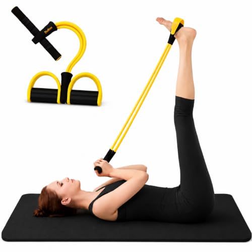 Image of DOLTAS Tummy Trimmer for Men and Women - Resistance Band Leg Ab Full Body Exercise - Muscle Training and Fat-Burning Home Gym Equipment (Yellow & Black)