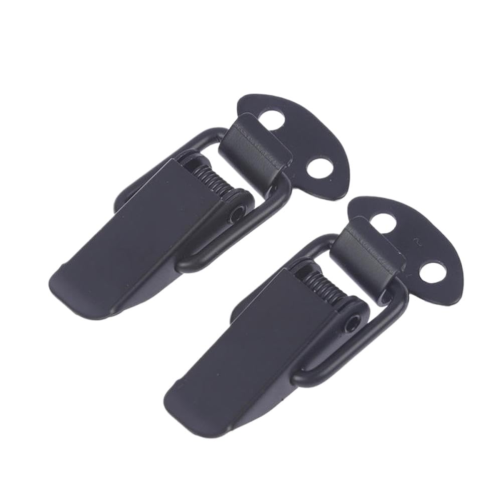 2PCS Snap Lock Toggle Latches Spring Loaded Clamp Clip Box Latch Catch Tension Lock Lever Clasp Closures Crate Lock(Black 1)
