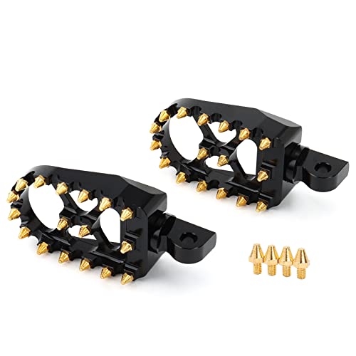 Mx Wide Foot Pegs Motorcycle Footboards Cnc Pedals Footrest Gold Spike For Dyna Touring Street Glide Road King Road Glide Electra Glide Sportster 883 Softail Fat Boy Universal #TOP6