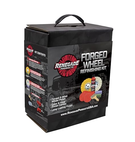 Renegade Products Forged Wheel Refinishing Kit – Complete Aluminum Wheel Polishing System with Airway Buffing Wheels, Compounds & EZ Red Metal Polish