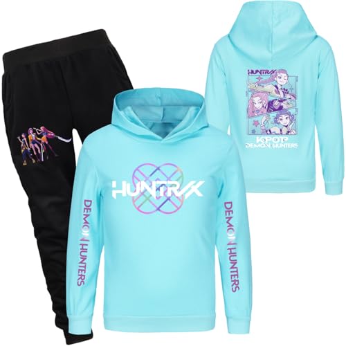 DOPOCQ Boys Girls Clothes Anime Hoodie Sweatshirt and Sweatpants 2 Piece Outfits Hooded Pullover Sweatsuits Jogger Sets