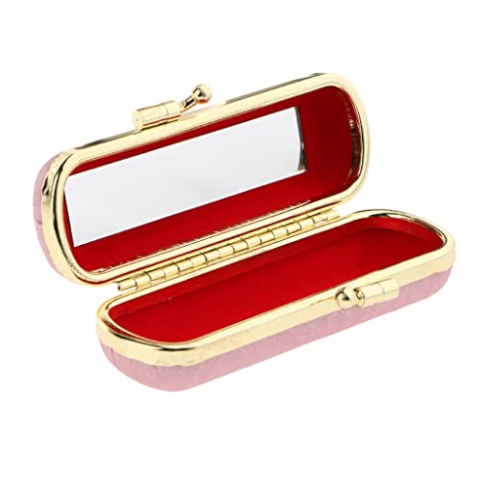 PU Leather Lipstick Holder Case, Portable Light Pink