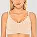 Gratlin Women's Seamless Maternity Nursing Sleep Bra Support Removable Padded Wireless Breastfeeding Bras Beige Medium - (36C, 36D, 38B, 38C)