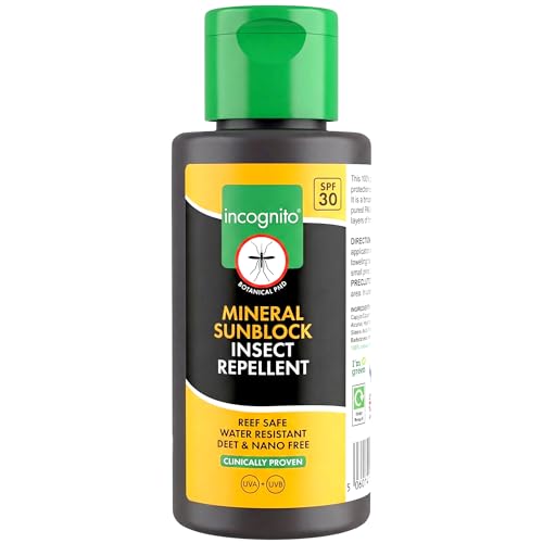 Incognito Sunblock Insect Repellent - SPF30 100ml - 3 in 1 Sunblock, Insect Repellent and Moisturiser for Soft and Protected Skin & Body