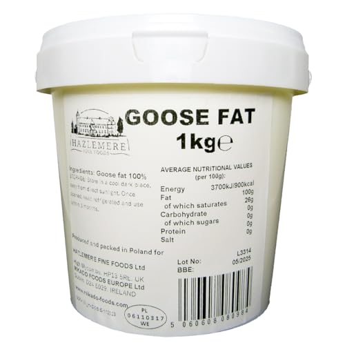 Hazlemere/Centaur Pure Goose Fat 1kg Premium Cooking Roasting & Baking Fat