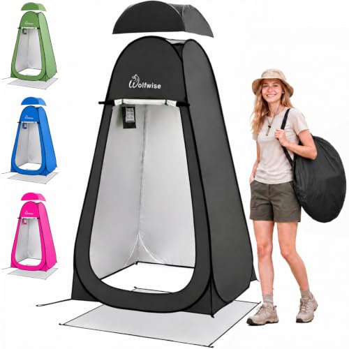 Image of WolfWise PRO Pop Up Shower Tent with Silver Coated, Floor and Rain Fly
