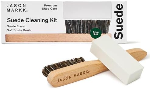Jason Markk Suede Cleaning Kit, Shoe Cleaner, 2-Piece Set, Brush & Stain Eraser, Sneaker Care, Ideal for Footwear, Safe for Leather, Suede, Nubuck, Cotton, Knits