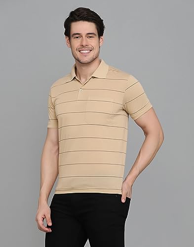 Image of INKKR Striped Polo Neck T-Shirt Dora Combo