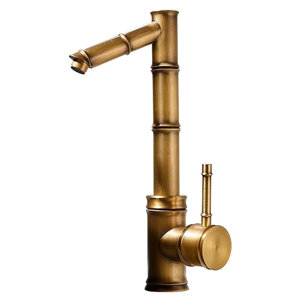 Robinet en laiton antique résistant pour lavabo de comptoir et vasque d'art rétro style 212