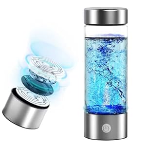 Generador portátil de botellas de agua de hidrógeno de 14 onzas con tecnología PEM-SPE, vaso ionizador de agua de hidrógeno recargable por USB, produce hasta 3000 ppb de hidrógeno en 3 minutos