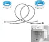 2 prolunga per tubo flessibile per rubinetto (80 cm) con 2 rotoli di nastro adesivo (