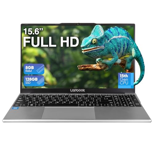 Lapbook 15.6' Full HD Windows 11 Laptop (2026) - Built in USA, 15th Gen CPU, 8GB RAM, Expandable M.2 Storage up to 2TB, WiFi 5, Privacy Webcam