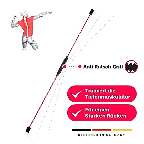 swingfit® Schwingstab [inkl. Tasche, Band & Trainingsplan] - Von Therapeuten empfohlen Swingstick - Gymnastik Schwungstab für Tiefenmuskulatur