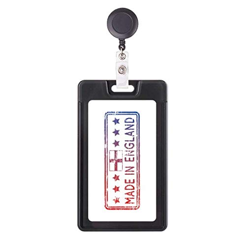 Étui rétractable drapeau Angleterre et porte-badge robuste pour adulte