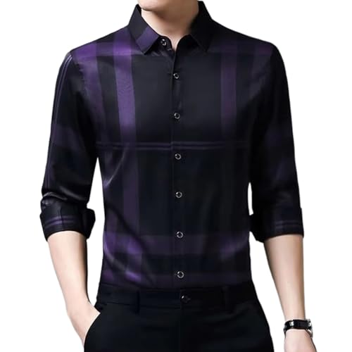 Chemise à rayures coréennes WOLONG col rabattu coupe décontractée