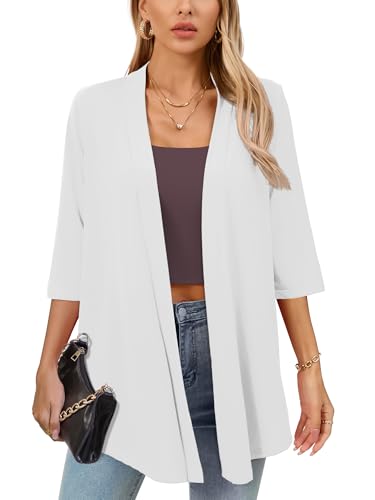 Image of Women's Lightweight Open Front Cardigans Casual Soft Drape Spring Summer Fall Cardigan S-3XL