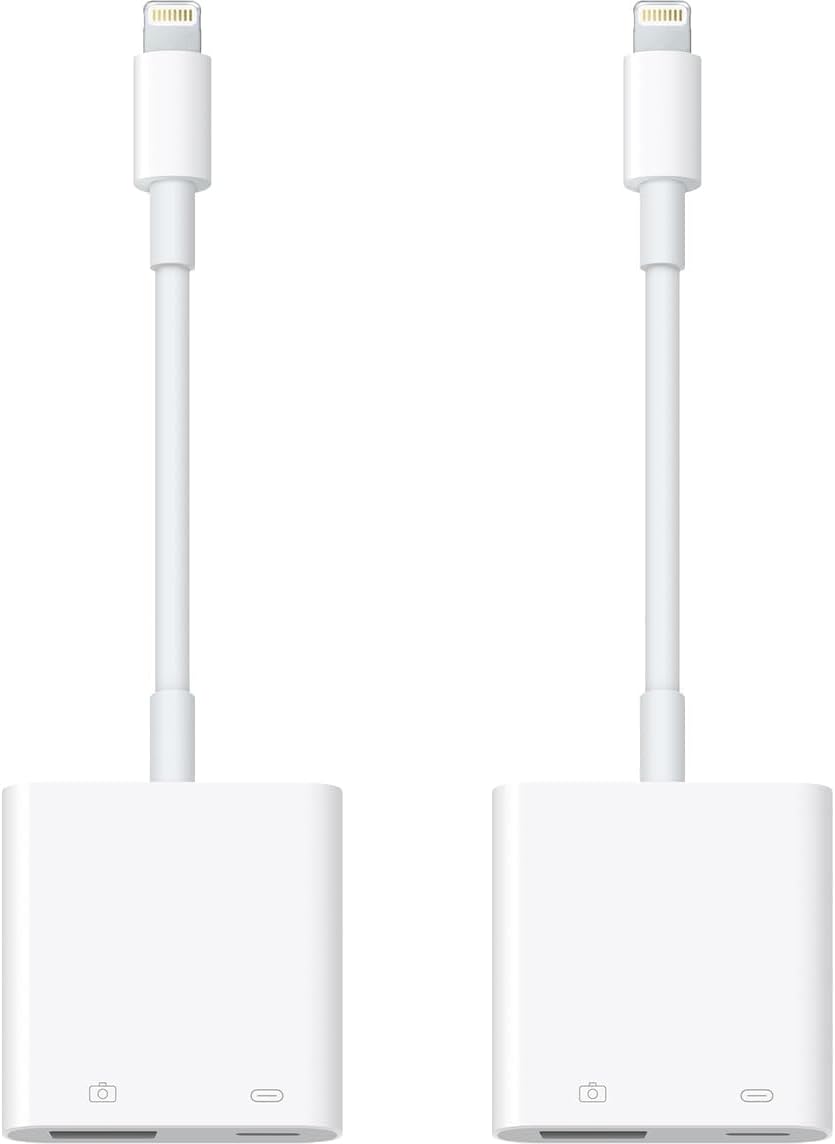 [Apple MFi Certified] Lightning to USB Camera Adapter with Charging Port for iPhone, USB3.0 Female OTG Adapter Compatible with iPhone/iPad Card, Readers, USB Flash Drives, Keyboards, Mice 2 Pack