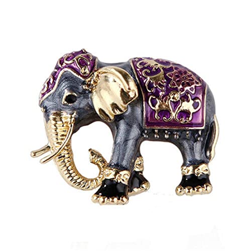 Ieakdcd Vintage Mini Elephant Enamel Brooch Pin Creative Animal Pendant Breastpins For Women Girls Men(Purple) #TOP9