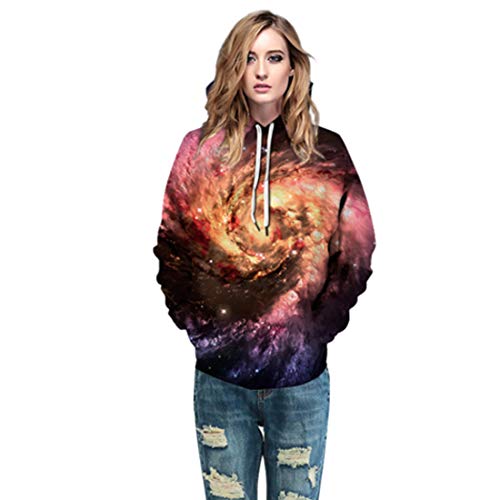 Thenice Women's Long Sleeve Hoodies Sweatshirts T-Shirt (Interstellar Vortex, L)