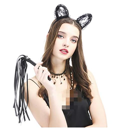 TM-mall Látigo de Cuero Artificial de Moda, látigo para Montar en Deportes y Tiempo Libre (Negro)