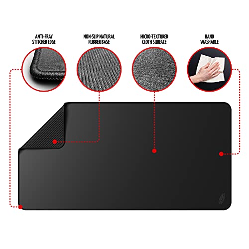 Image of Wraptor World's Largest Gaming Mouse Pad Extended Large XXXL Black 48x24 with Stitched Edges 3XL - Laptop, Computer & PC Desk Mat - Nonslip (3XL)