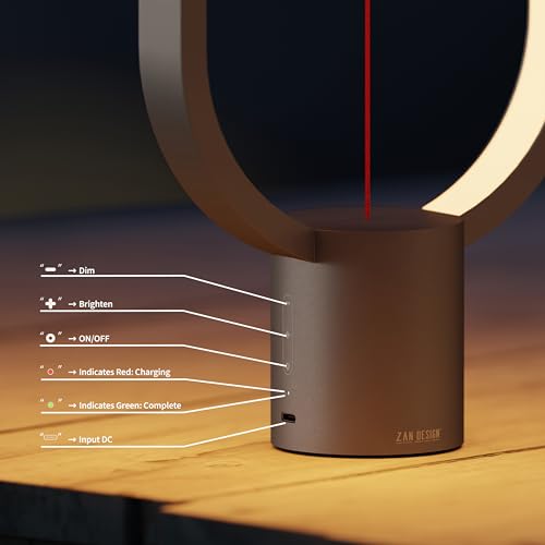 Xhope4u Table Lamp for Bedroom - Balance Lamp,Bedside Lamp with Touch Dimmer,Nightstand Lamp,3 Level Brightness Rechargered Night Light for Home,Office,College Dorm (Black) — view 6
