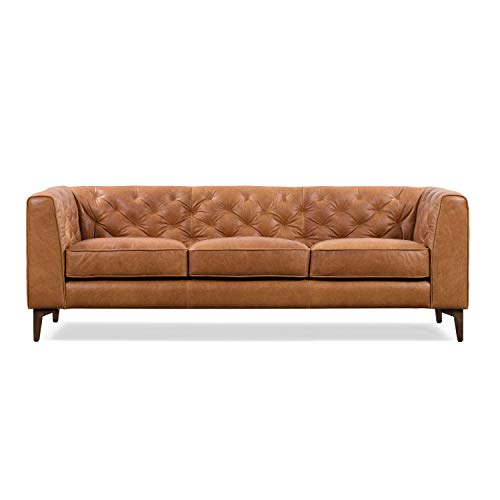 Poly & Bark PB-LR-522-TAN-A Essex Leather Couch – 89-Inch Sofa thumb #3