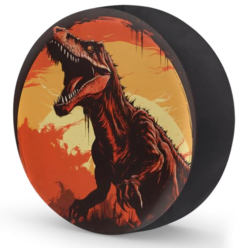 Image of Spare Tire Cover for RV Trailer, Dinosaur Ferocious Animal Tire Covers Universal Fit for Travel Trailer Camper Jeep RV SUV Truck Waterproof Wheel Cover (16 inch for Diameter 29 inch - 31 inch)