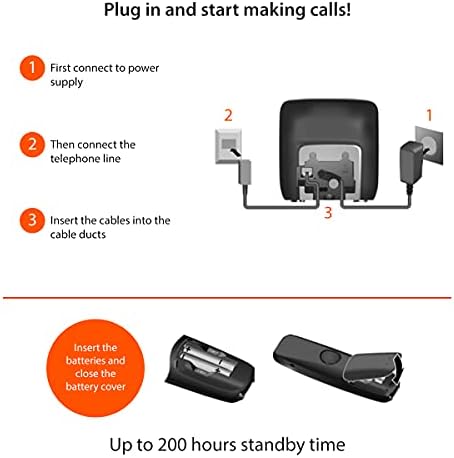 Gigaset AS405A SINGLE - Advanced Cordless Home Phone with Answer Machine and Nuisance Call Block - Glossy Black