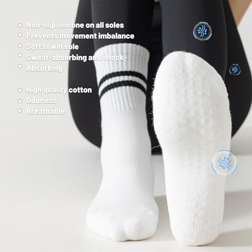 Flydo 3 Pack Pilates Socks with Grips for Women - Grip Socks for Yoga, Barre, Ballet & Dance Workout2