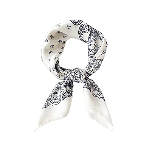 JERLA Silk Feeling Scarf Medium Square Satin Head Scarf hair scarf for Women 27.5 × 27.5 inches