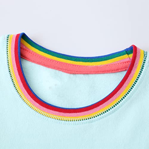 Girls Cotton Dresses Toddler Summer Dresses Adorable Clothes For Girl Summer Day Lovely Tutu Dresses For Baby Girl Stylish Casual Dress For Baby Kids 3T(Rainbow204, 3T) #TOP2