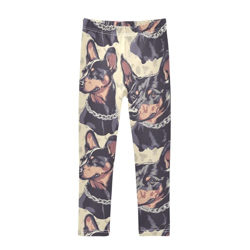 Doberman Girls Leggings,Workout Leggings for Girls Toddler Athletic Legging Size for 3-10T