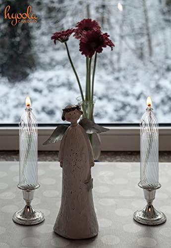 image for Ner Mitzvah Glass Paraffin Shabbat Candle Holder Cup and Wick – Line