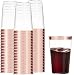 100 Rose Gold Plastic Cups 16 Oz Clear Plastic Cups Tumblers Rose Gold Rimmed Cups Fancy Disposable Wedding Cups Elegant Party Cups with Rose Gold Rim
