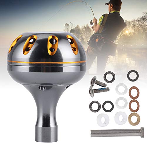 Gavigain 38mm Metal Sea Fishing Power Knob Reel Handle Replacement Metal Replacement Fishing Reel Handle Knob for Reel Accessories (Gun Metal)