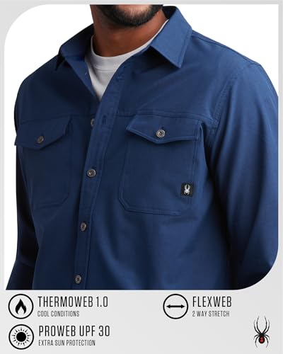 Spyder Mens Button Down Shirt Jacket - Performance Long Sleeve Shirt Jacket for Men - Casual Collared Mens Button Up Shirts3