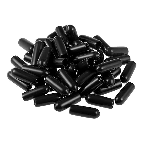 TA-VIGOR 50Pcs Rubber End Caps, 4mm ID Round Flexible Screw End Caps Thread Protectors