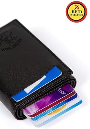 Ünal Çanta Porto Mekanizmalı Cüzdan Kredi Kartlık- Suni Deri SİYAH Tek Ebat - Görsel 7