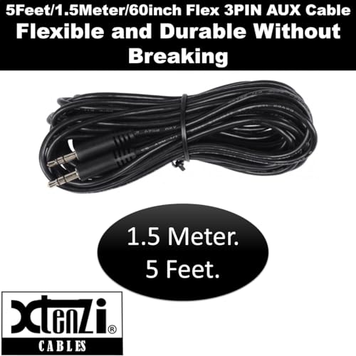 Xtenzi 3Pin Jack Flex Cable Wire Accessory for Bass Remote Knob Compatible with Kicker CX DX PX KEY500.1 Hideaway Amplifiers (5 Feet)