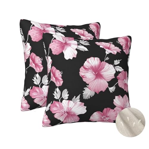 Cadeaux décoration maison : lot 2 housses de coussin fleurs 60x60