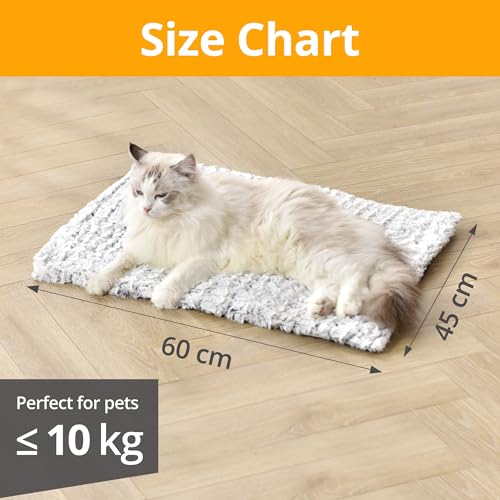 Petace Selbstheizende Decke Katze, Heizdecke für Katzen und Hunde,Haustier Wärmekissen für Innen- und Außenbereich, Anti-Slip selbstwärmende Heizmatte thermische Decke, 60×45 cm