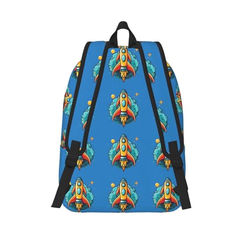 BREAUX rocket clipart space ship Canvas Casual Lightweight Duffel Bag, Fashion Duffel Bag, Unisex Travel Backpack3